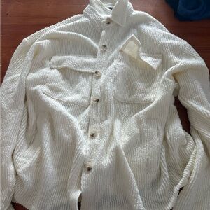 Blue Blush Cream Knit Cardigan